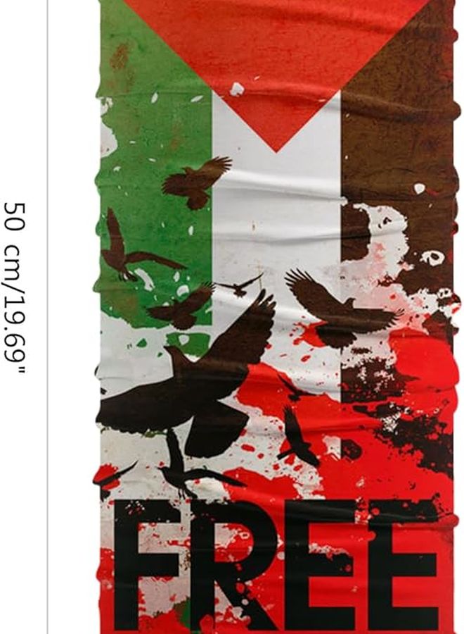 Palestine Flag Headband Multifunctional Windproof Face Scarf Bandana - Image 5